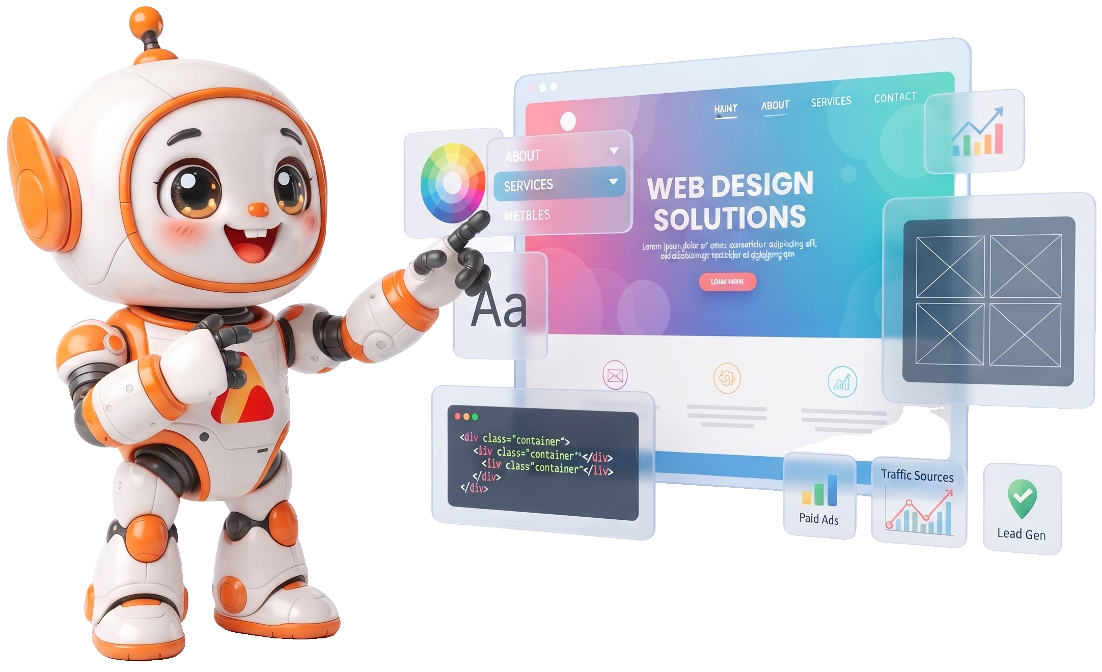 Website design illustration - fast and modern web design